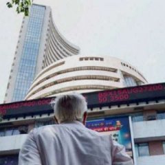 Equity indices open in red, Sensex down by 46 points