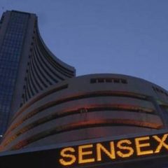 Equity indices open in red, Sensex down by 84 points