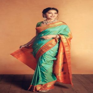Madhuri Dixit Looks Mesmerizing In Green Paithani Saree