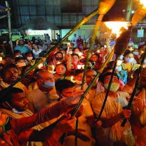 ISKCON devotees protest