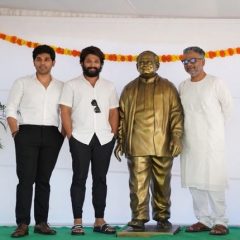 Allu Arjun Unveils Statue Of Late Grandfather Allu Ramalingaiah On His Birth Anniversary