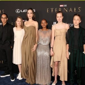 Angelina Jolie Brings Her Five Children To 'Eternals' Premiere