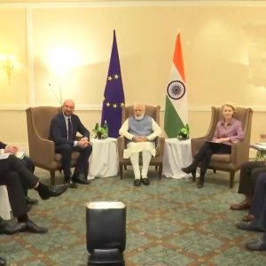PM Modi holds joint meeting with top EU leaders in Rome ahead of G20 Summit