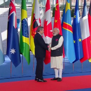 PM Modi arrives at convention centre in Rome for G20 Summit