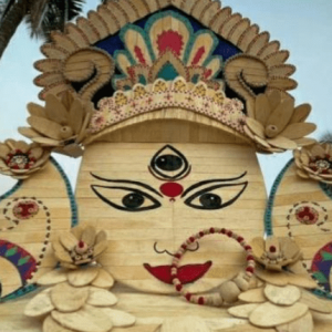 Puri-based miniature artist makes Goddess Durga idol with ice-cream sticks