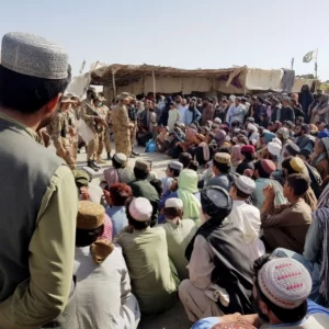 Protest held in Chaman against border closure by Taliban