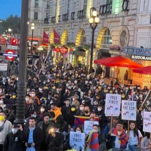 Tibetan, Hong Kong and Uyghur communities hold protest in London on PRC's 72nd National Day