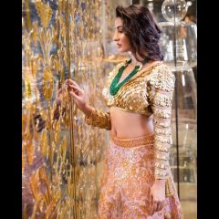 Nora Fatehi Looks Flawless In Gold Lehenga Set