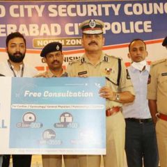 Hyderabad city police takes part in free medical camp organised for weaker sections of society