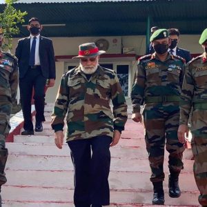 PM Modi distributes sweets to soldiers in J-K's Nowshera on Diwali