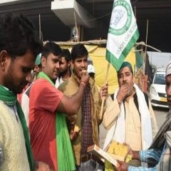 Farmers distribute sweets at Gazipur border after announcement on repeal of farm laws