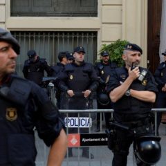 Police protest against security law reform in Madrid