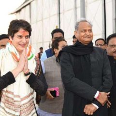 Rajasthan CM Ashok Gehlot meets Priyanka Gandhi, Venugopal