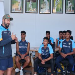 Rohit Sharma addresses India U-19 team at NCA preparatory camp