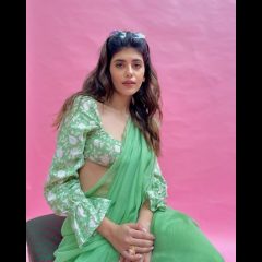 Sanjana Sanghi Is A Fashion Inspo In Kota Doria Green Saree