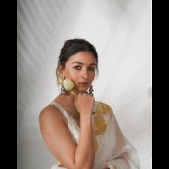 Alia Bhatt's Elegant Look In White Organza Saree