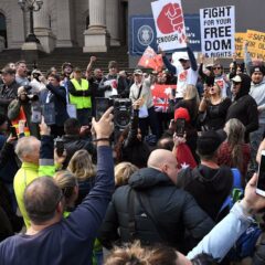 Thousands protest COVID-19 vaccine mandates in Australian capital