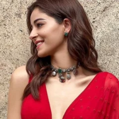 Ananya Panday Promotes 'Liger' In Bold Red Bralette Saree