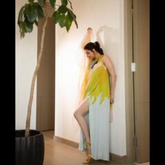 Kajal Aggarwal Exudes Summer Vibes In Yellow Slit Dress