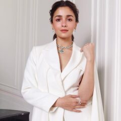 Alia Bhatt Attends An Event In Doha In White Pantsuit