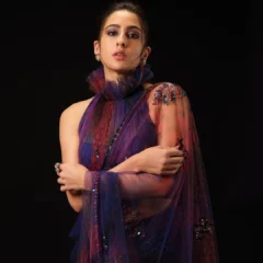 Sara Ali Khan's Gorgeous Look In See-Through Purple Saree