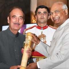Congress leader Ghulam Nabi Azad receives Padma Bhushan Award
