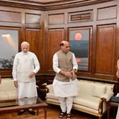 PM Modi meets Sonia Gandhi and Farooq Abdullah in the Parliament