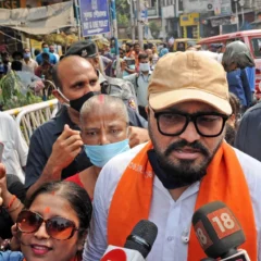 Babul Supriyo files nomination as TMC candidate for Ballygunge Assembly by polls