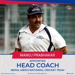 Indian cricketer Manoj Prabhakar assigned Head Coach of Nepali Cricket Team