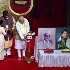 PM Modi receives first Lata Deenanath Mangeshkar Award