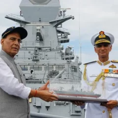 Rajnath Singh releases two frontline warships, admires Navy